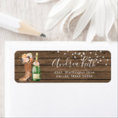 Land Westerne laarzen en bubble adreslabel Etiket (Insitu)