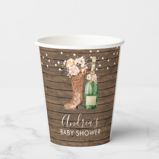 Land Westerne laarzen en Bubble Paper Cup Papieren Bekers (Achterkant)
