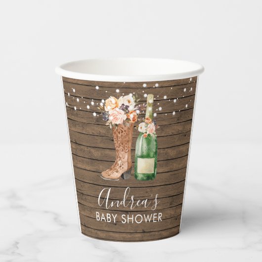 Land Westerne laarzen en Bubble Paper Cup Papieren Bekers (Voorkant)