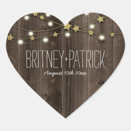 Land Westerne Lichten & Schuur Hout Huwelijksgunst Hart Sticker