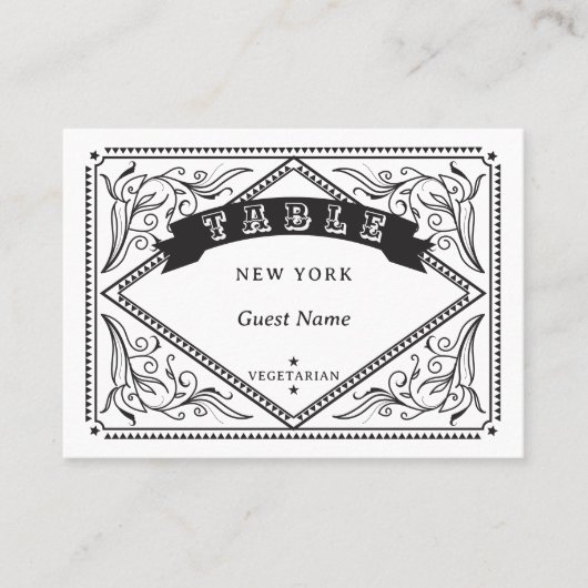 Land Westerne Maaltijdkeuze Menu Optie Trouwen Plaatskaartje (Voorkant)