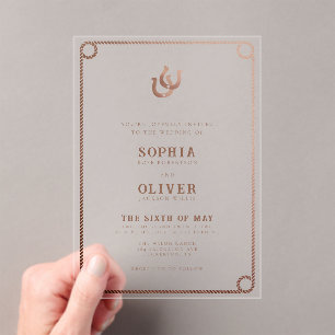 Land Westerne moderne bruiloft Acryl Uitnodigingen