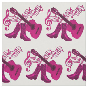 Land Westerne muziek Dk Roze gitaar en Boots Stof