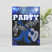 Land Westerne muziekblauwe gitaar en cowboy Boots (Staand voorkant)