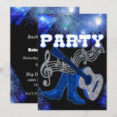 Land Westerne muziekblauwe gitaar en cowboy Boots (Voorkant / Achterkant)