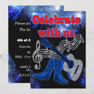 Land Westerne muziekblauwe gitaar en cowboy Boots Kaart