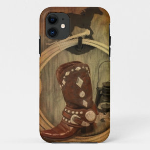 land westerne paard cowboy boot Lasso Rope iPhone 11 Hoesje