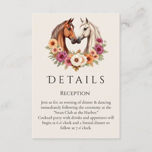 Land Westerne paarden Informatiekaartje (Voorkant)