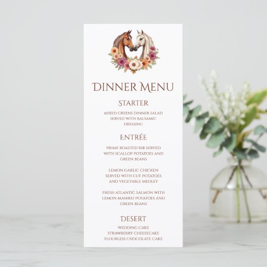 Land Westerne paarden Menu (Staand voorkant)