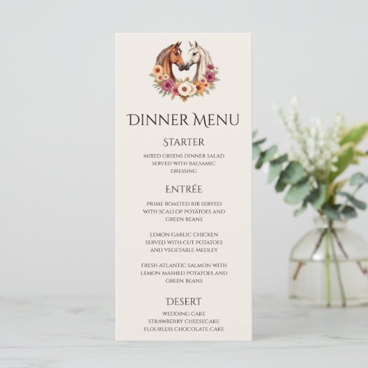 Land Westerne paarden Menu (Staand voorkant)