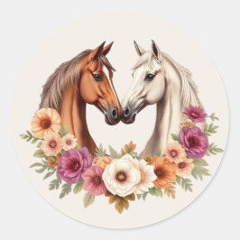 Land Westerne paarden Ronde Sticker
