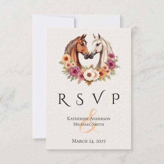 Land Westerne paarden RSVP Kaartje (Voorkant)