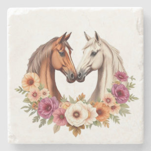 Land Westerne paarden Stenen Onderzetter