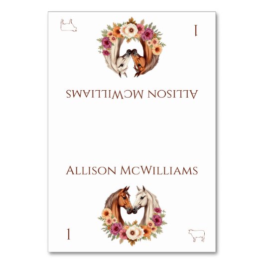 Land Westerne Paarden Vleesicoon Kaart (Voorkant)