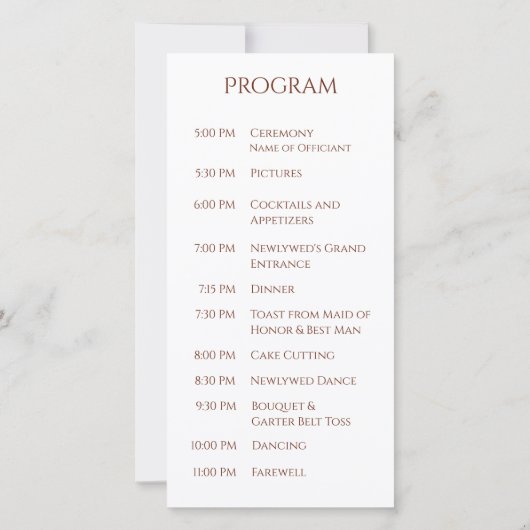 Land Westerne Paarden-Wedding Programma (Achterkant)