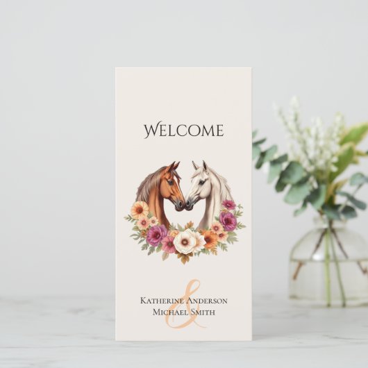 Land Westerne Paarden-Wedding Programma (Staand voorkant)