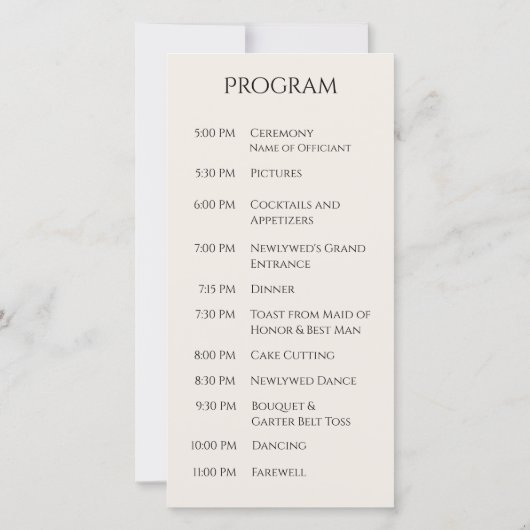 Land Westerne Paarden-Wedding Programma (Achterkant)