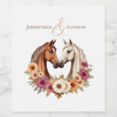 Land Westerne paarden Wijn Etiket (Enkel label)