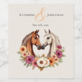 Land Westerne paarden Wijn Etiket (Enkel label)