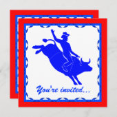 Land Westerne partij bij Rodeo Bull Rider Kaart (Voorkant / Achterkant)