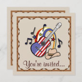 Land Westerne partij met gitaar Kaart (Voorkant / Achterkant)