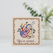 Land Westerne partij met gitaar Kaart (Staand voorkant)