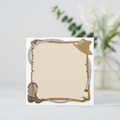 Land Westerne partij Uitnodiging (blanco) (Staand voorkant)