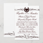 Land Westerne prikkeldraad huwelijksuitnodigingen Kaart (Voorkant / Achterkant)