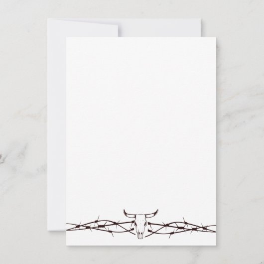 Land Westerne prikkeldraad huwelijksuitnodigingen Kaart (Achterkant)