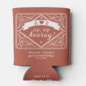 Land Westerne Rustieke Bloemen Terracotta Huwelijk Blikjeskoeler (Achterkant)