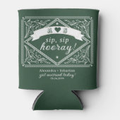 Land Westerne Rustieke Chic Emerald Green Wedding Blikjeskoeler (Voorkant)