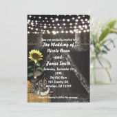 Land Westerne rustieke schuur bruiloft uitnodiging (Staand voorkant)