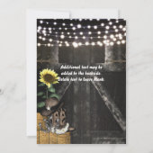 Land Westerne rustieke schuur bruiloft uitnodiging (Achterkant)