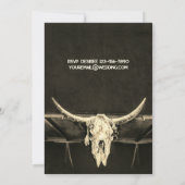 Land Westerne Rustieke Sepia Bull Skull Wedding Kaart (Achterkant)