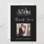 Land Westerne schuur bruiloft Bedankkaart (Voorkant)