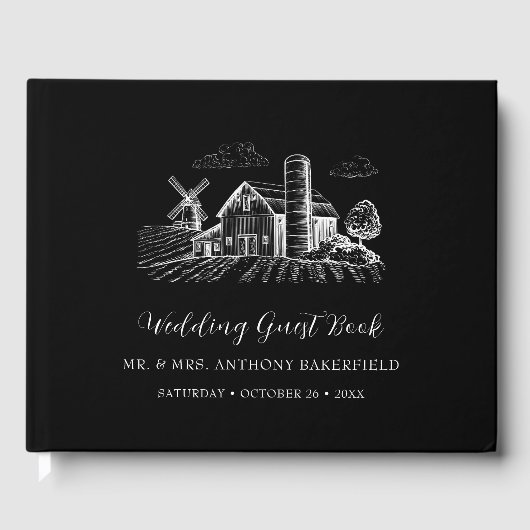 Land Westerne schuur bruiloft Gastenboek (Voorkant)