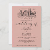 Land Westerne schuur bruiloft uitnodiging (Voorkant)