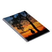 Land Westerne Steer Roping Cowboy Sunset Notitieboek (Rechterzijde)