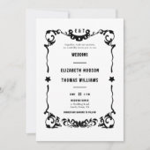 Land Westerne Sterren Zwart Wit Formele Bruiloft Kaart (Voorkant)