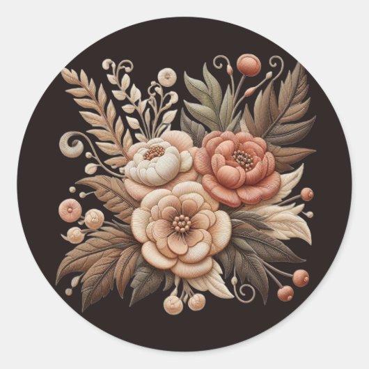 Land Westerne Trouwbloemen Ronde Sticker (Voorkant)