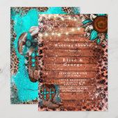 Land Westerne Turquoise Boots Wedding Shower (Voorkant / Achterkant)