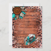 Land Westerne turquoise Couple Shower Uitnodiging (Achterkant)