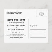 Land Westerne Typografie Sparen het Briefkaart van (Achterkant)