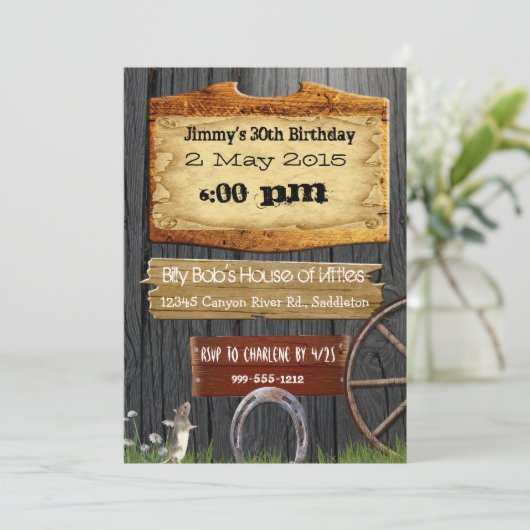 Land Westerne uitnodiging op zaterdag (Staand voorkant)