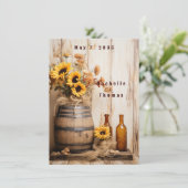 Land Westerne Zonnebloemen Whiskey Barrel Menu (Staand voorkant)