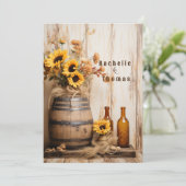 Land Westerne Zonnebloemen Whisky Barrel Kaart (Staand voorkant)
