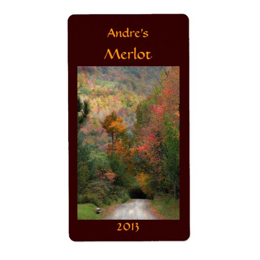 Land Wijnetiket Etiket (Voorkant)