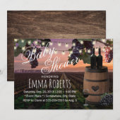 Land wijngaard Rustisch Baby shower van wijnloop Kaart (Voorkant / Achterkant)