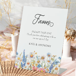 Land Wildbloem Bloemen Bruiloft Favor Tafel Reclamebord Met Voetstuk