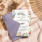 Land Wildbloem  Bloemen Bruiloft Kaart